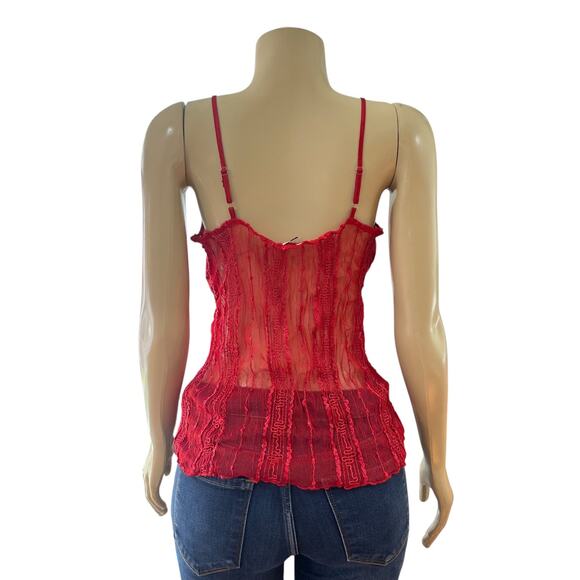 Vtg Kaelyn Max Womens Babydoll Top Size L Fairy Vamp Sexy Y2K Whimsigoth Red - Picture 7 of 15